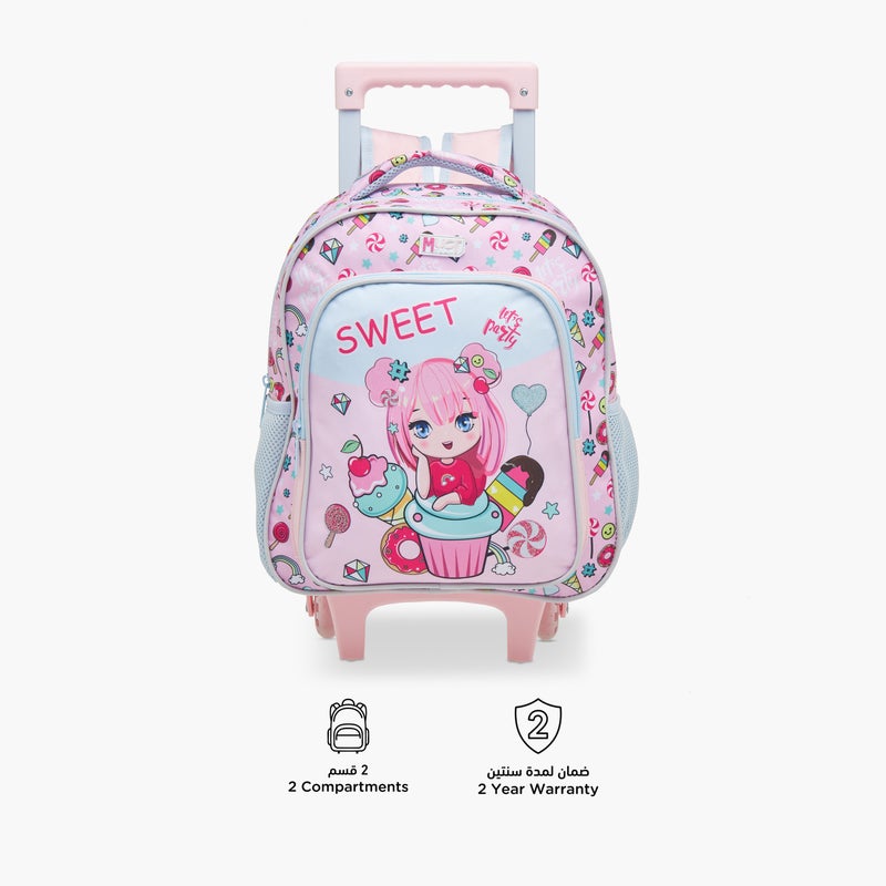 Must 3-Piece Printed School Trolley Bag Set for Girls - Image 5